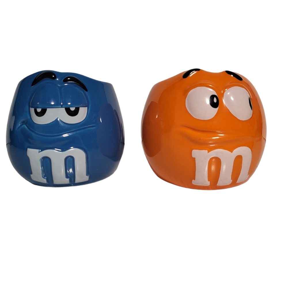 Vintage1997 M&M's World Blue Character 3D Mug 12oz Mischievous funny Coffee Set